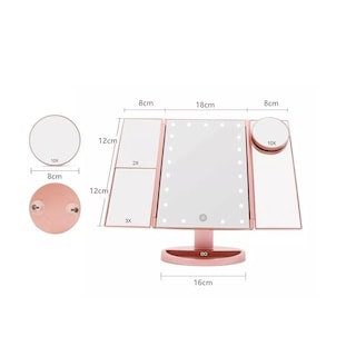 Foto 3 | Espejo Maquillaje Luz Tríptica Aumentos 10x/3x/2x Eo Safe Imports Esi-10263-1 Rosa