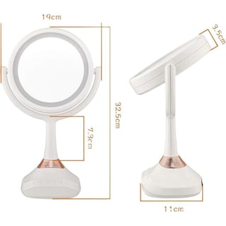 Foto 3 | Espejo De Maquillaje Con Luz Led, Altavoz Bluetooth, Aumento, Blanco