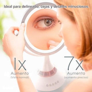 Foto 5 | Espejo De Maquillaje Con Luz Led, Altavoz Bluetooth, Aumento, Blanco