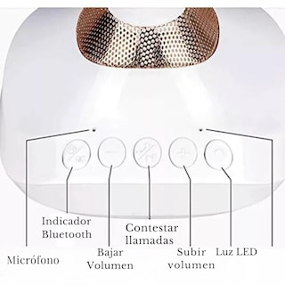 Foto 8 | Espejo De Maquillaje Con Luz Led, Altavoz Bluetooth, Aumento, Blanco