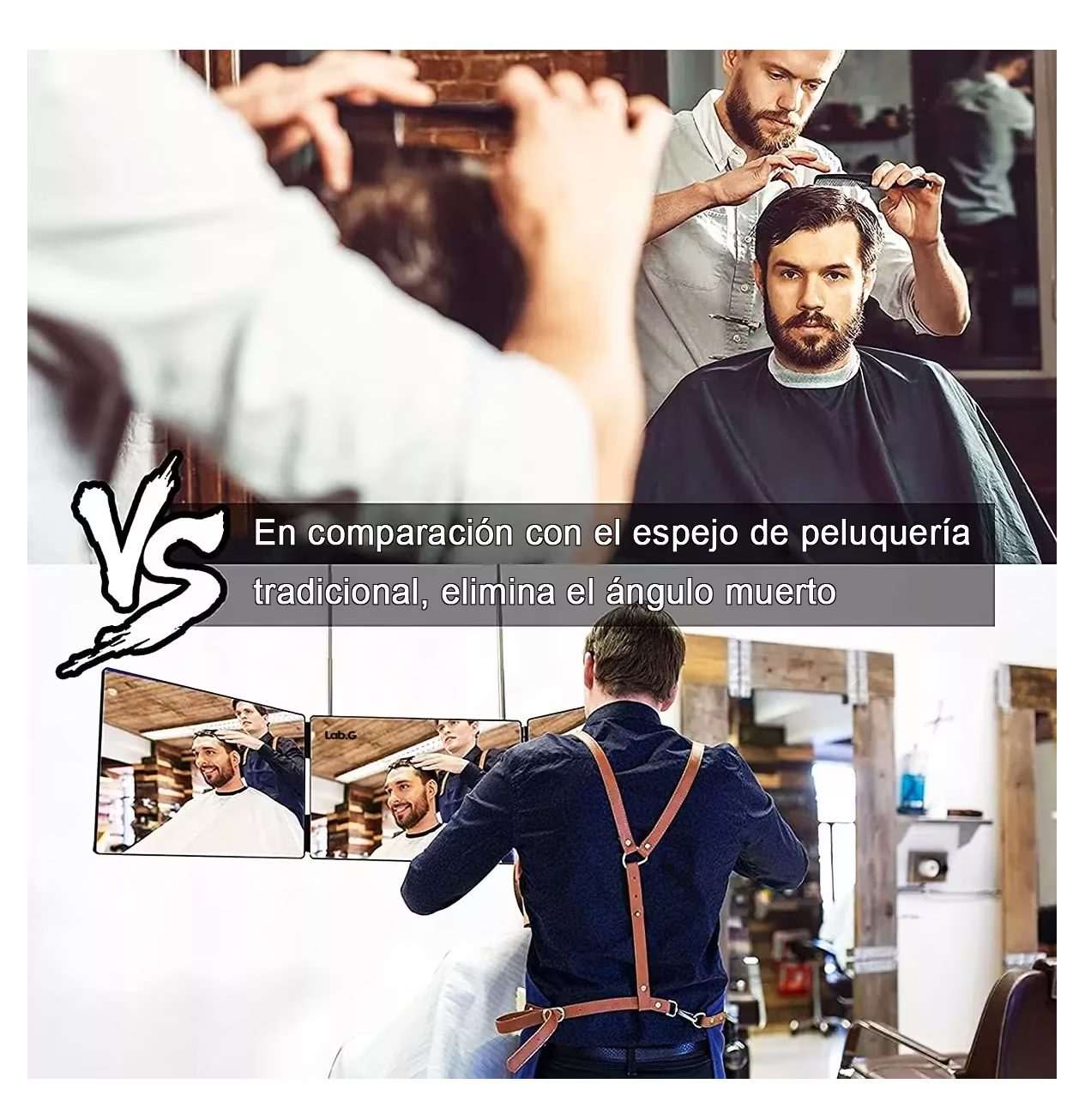 Foto 2 | Espejo Tríptico 360 Grados Para Corte De Pelo Estilo