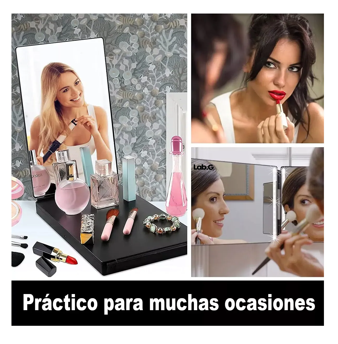 Foto 4 | Espejo Tríptico 360 Grados Para Corte De Pelo Estilo