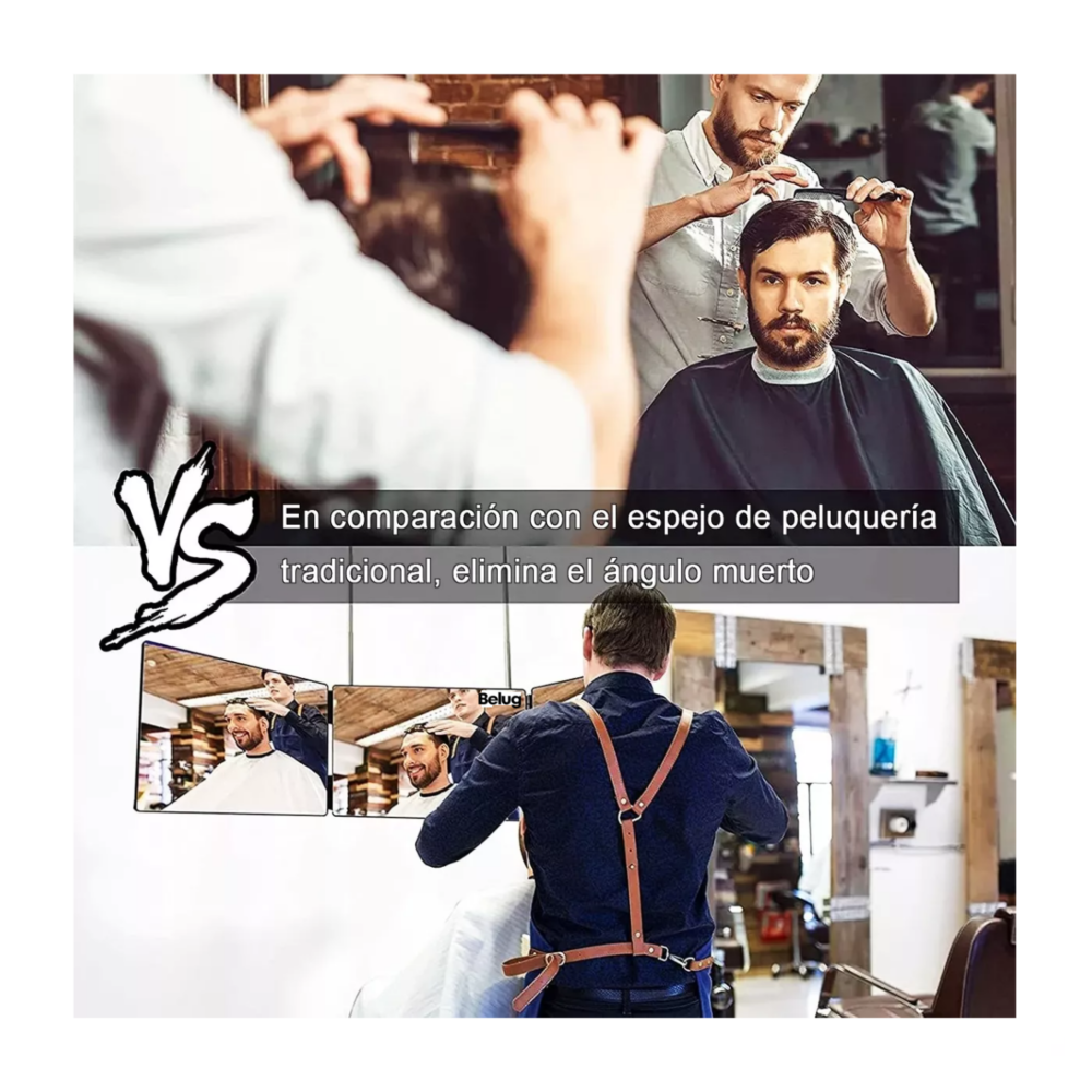 Foto 2 | Espejo Tríptico 360 Grados Para Corte De Pelo Estilo, Belug Negro