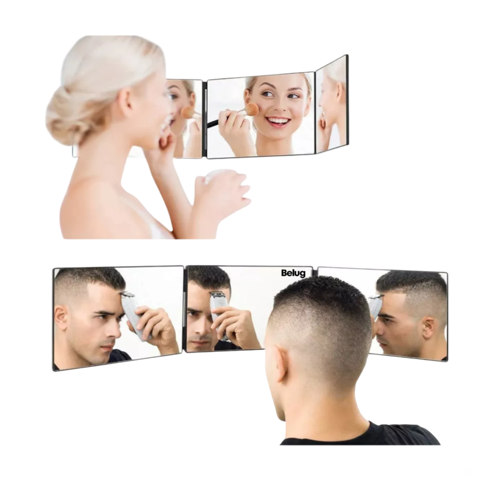 Foto 3 | Espejo Tríptico 360 Grados Para Corte De Pelo Estilo, Belug Negro