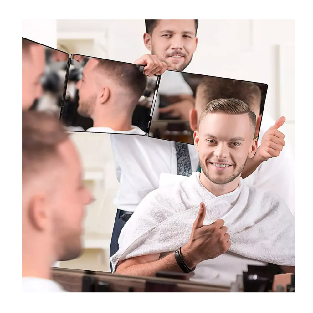 Foto 5 | Espejo Tríptico 360 Grados Para Corte De Pelo Estilo, Belug Negro