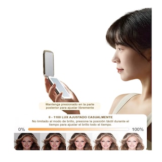 Foto 2 | Espejo De Maquillaje Led Recargable Usb Con Brillo Ajustable, Belug Plata