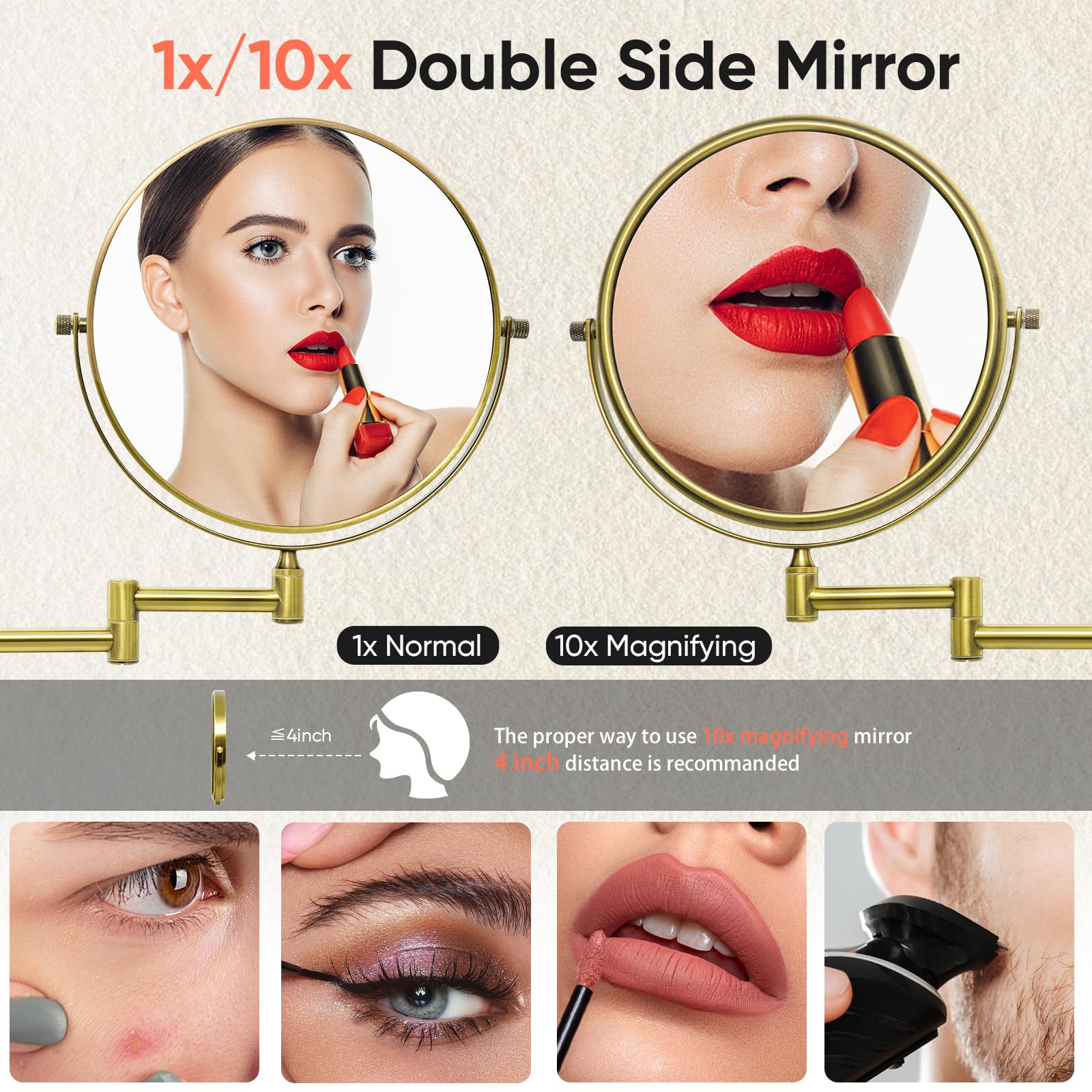 Foto 2 | Espejo de Maquillaje Gurun 8 para Pared Aumento 10x - Venta Internacional