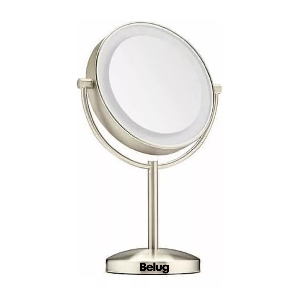 Foto 4 pulgar | Espejo Doble Cara Belug 22 Cm 1x Aumento 10x C/ Luz Led Dorado