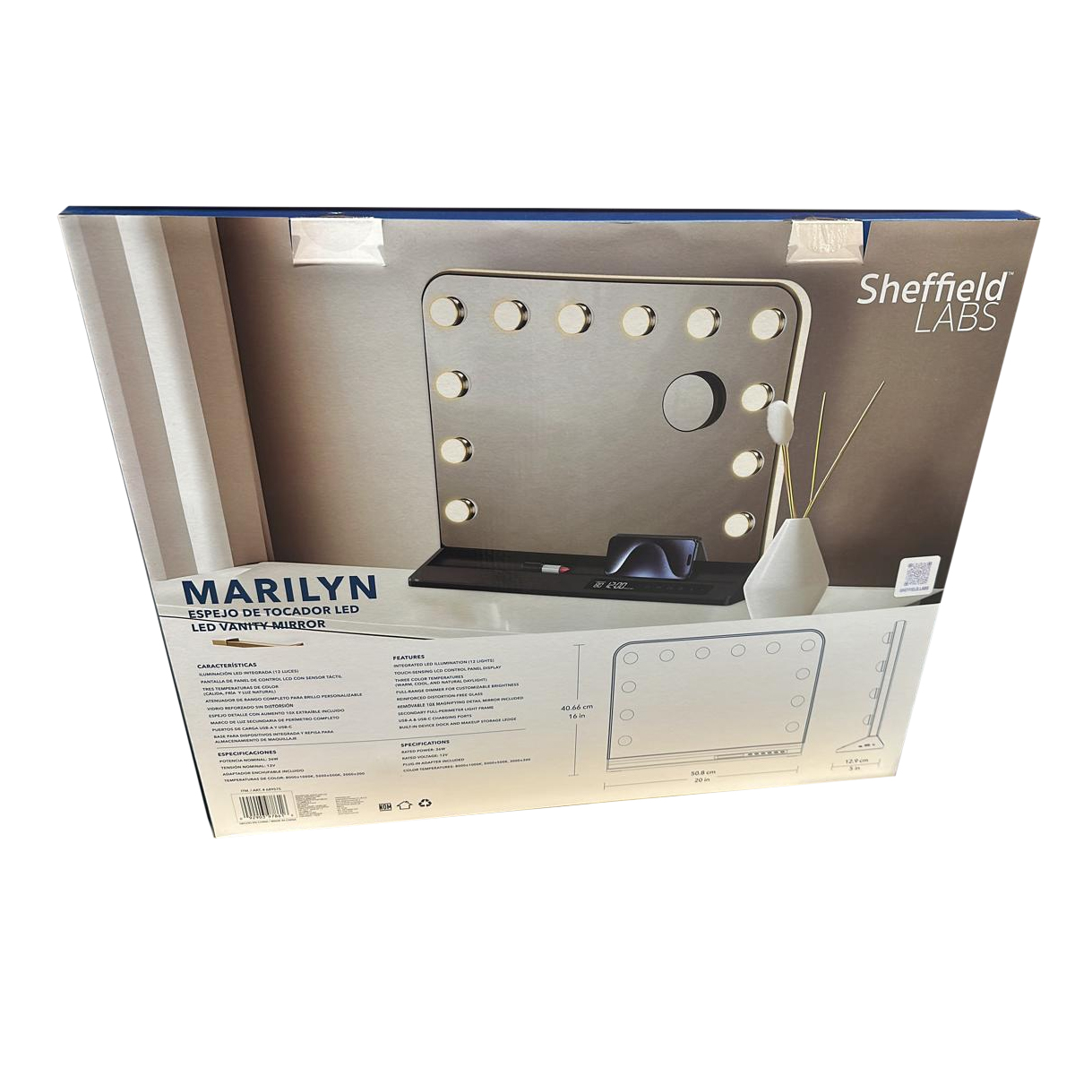 Foto 5 pulgar | Espejo De Tocador Con Luz Led Sheffield Marilyn
