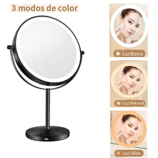 Foto 2 | Espejo Cosmético Iluminado Con Soporte Doble Cara Recargable Eo Safe Imports Esi-19021 Negro