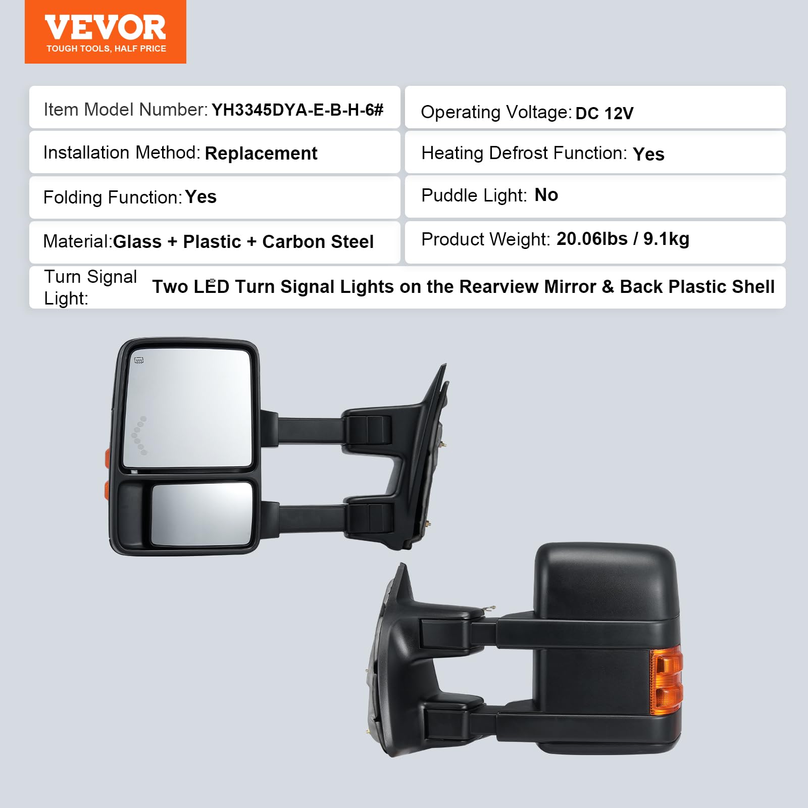 Foto 8 pulgar | Espejos De Remolque Vevor Para Ford F250 F350 F450 F550 2008-2016 - Venta Internacional.