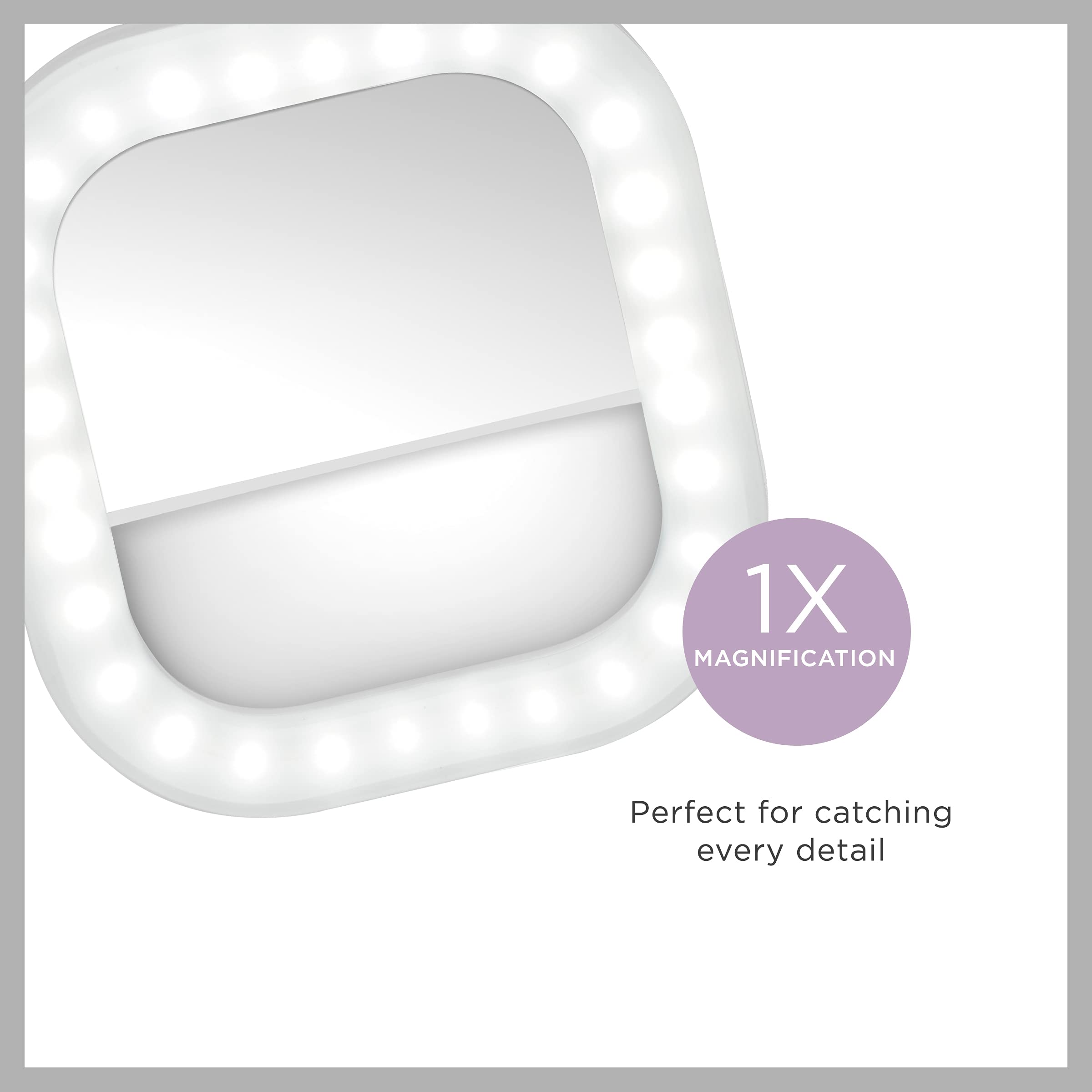 Foto 6 pulgar | Espejo De Maquillaje Conair Iluminado Con Anillo Para Selfies, Color Blanco Claro - Venta Internacional.