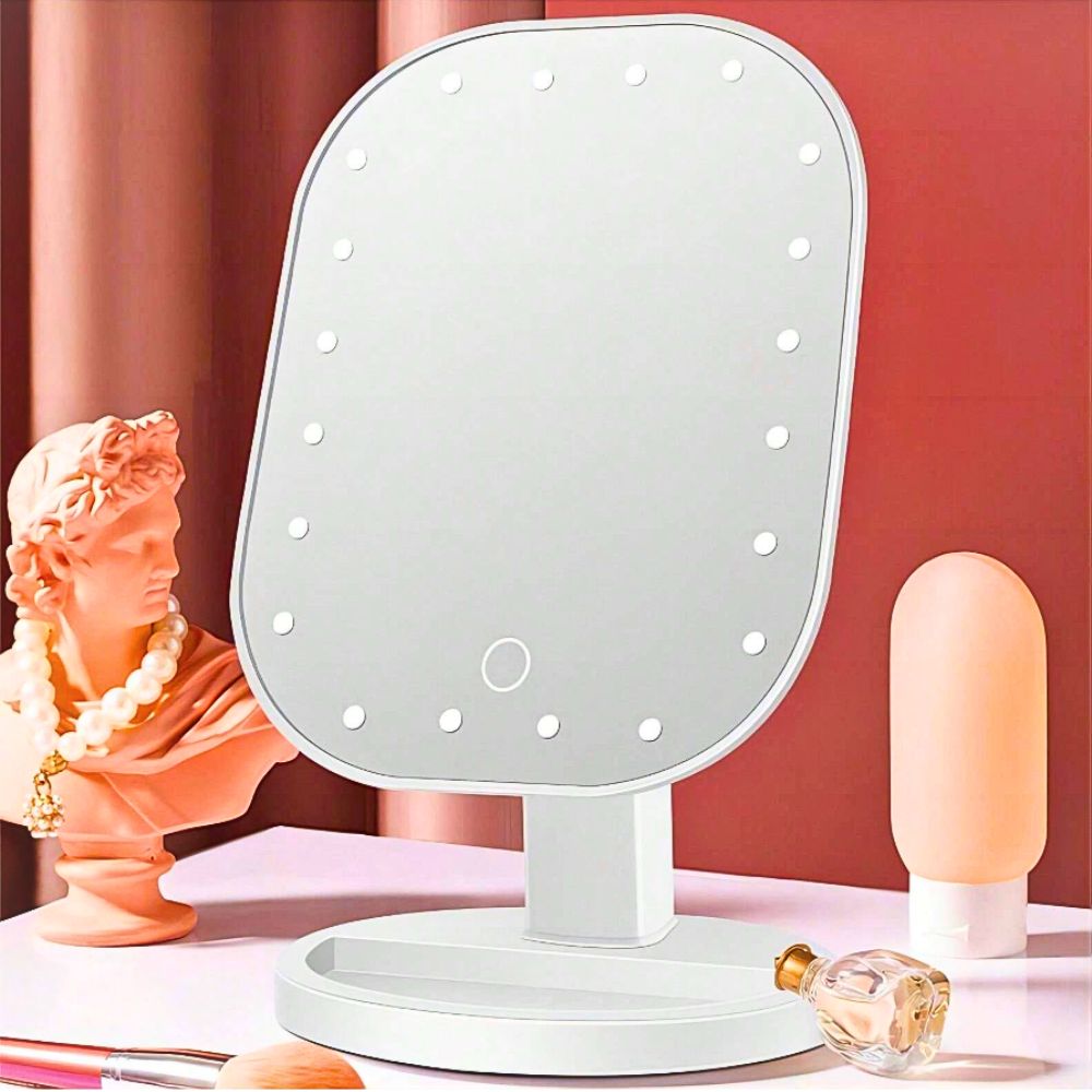 Foto 5 pulgar | Espejo De Maquillaje Led Ovalado Con Control Táctil Ajuste De Luz  Portátil