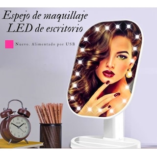 Foto 5 | Espejo De Maquillaje Led Ovalado Con Control Táctil Ajuste De Luz Portátil Negro
