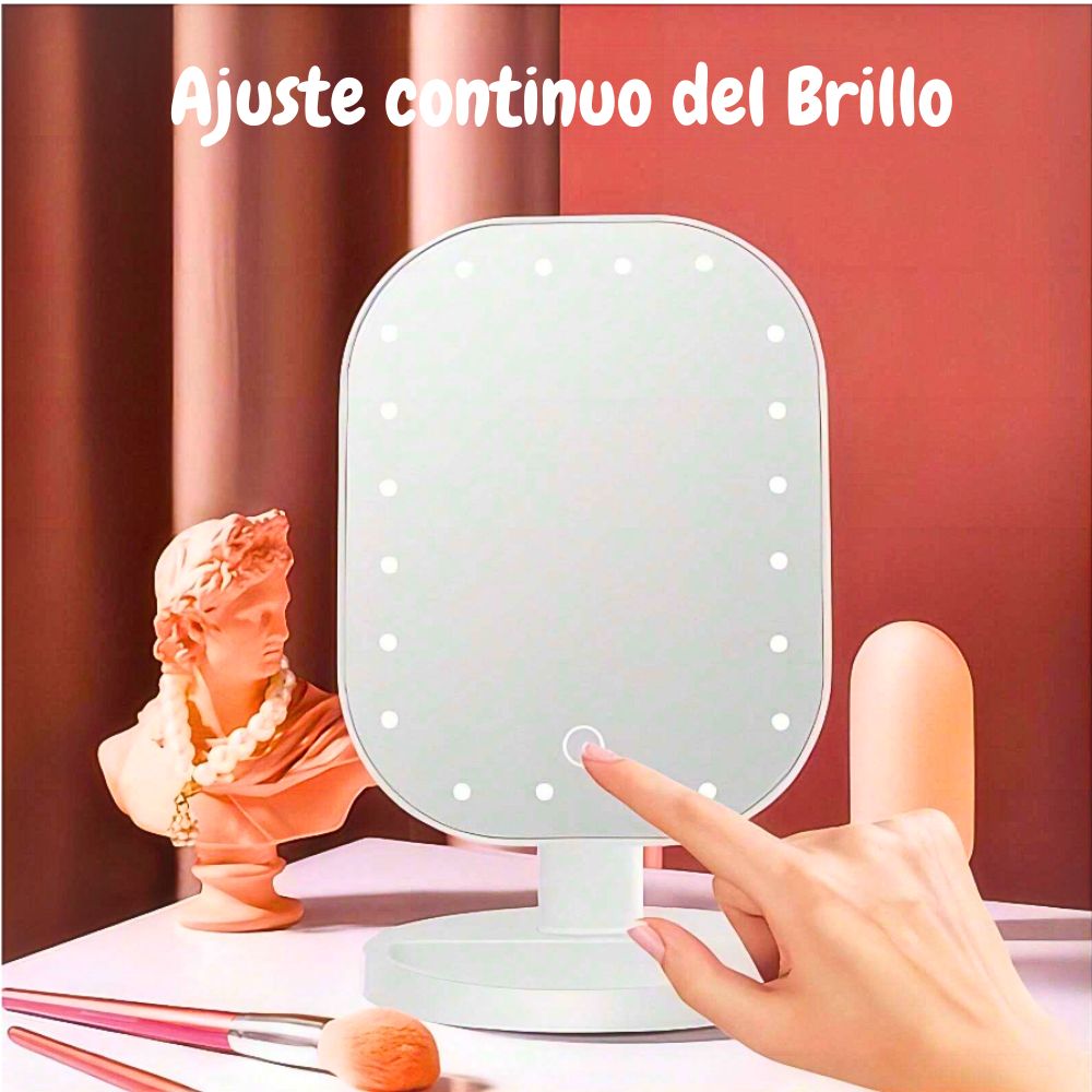 Foto 8 pulgar | Espejo De Maquillaje Led Ovalado Con Control Táctil Ajuste De Luz  Portátil Negro