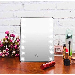 Foto 6 | Espejo De Tocador De Maquillaje Con Luz Led Y Control Táctil Plegable Portátil De 360° Negro