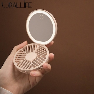 Foto 1 | Espejo De Maquillaje Con Ventilador Led Con Control Táctil Recargable Color Rosa - Venta Internacional.