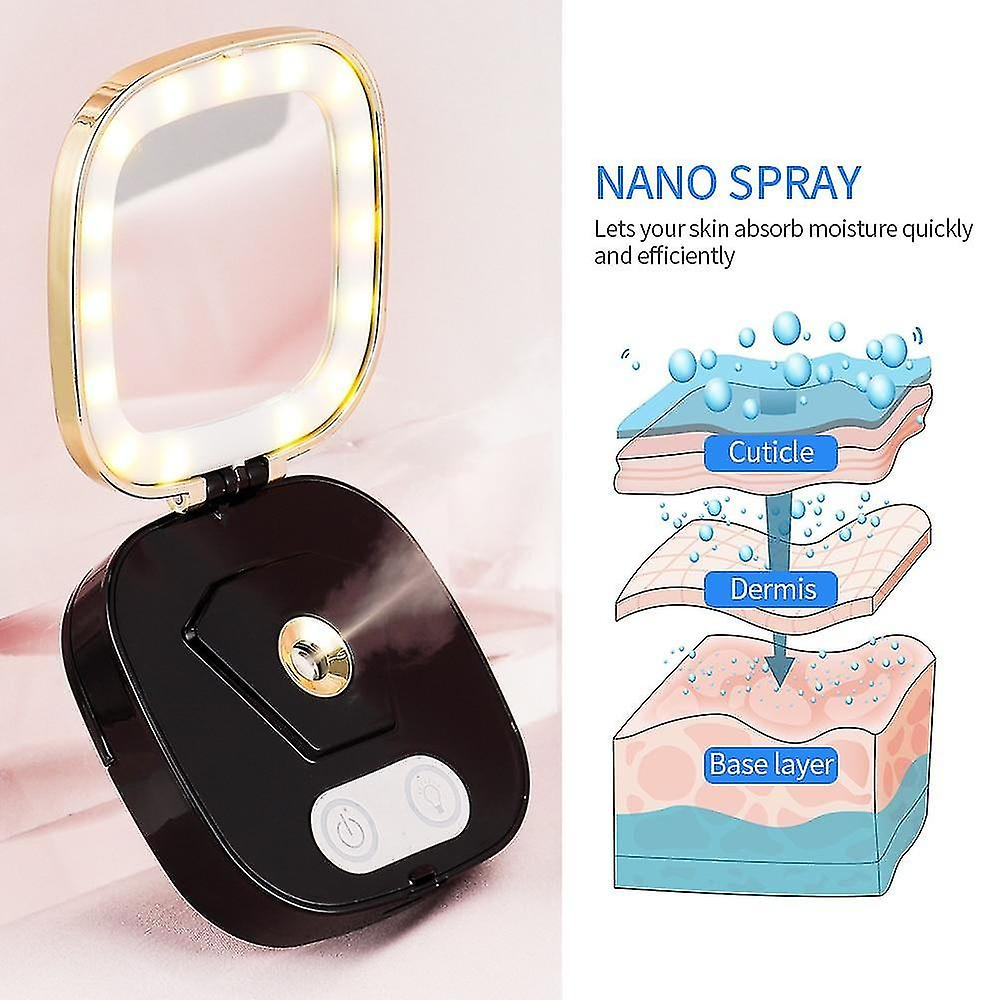 Foto 6 pulgar | Espejo De Maquillaje  Pulverizador Y Humidificador Nano Mist Con Luz Led - Venta Internacional.