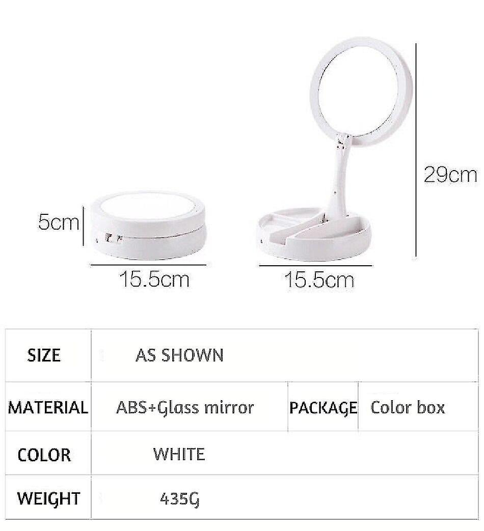 Foto 3 pulgar | Espejo De Maquillaje Huoguo Face Con Luz Usb Con Aumento De 10 Aumentos  Color Blanco - Venta Internacional.