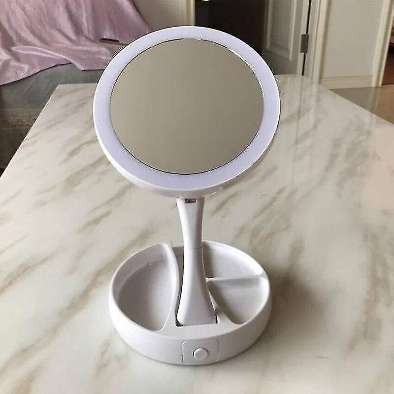Foto 4 pulgar | Espejo De Maquillaje Huoguo Face Con Luz Usb Con Aumento De 10 Aumentos  Color Blanco - Venta Internacional.