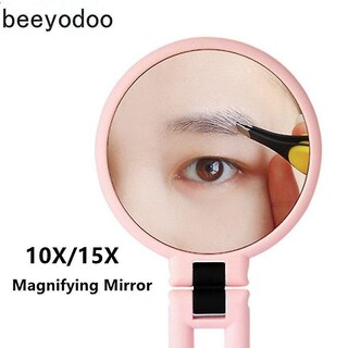 Foto 2 | Espejo De Maquillaje Huoguo 10 Aumentos 360° Plegable Rosa - Venta Internacional.