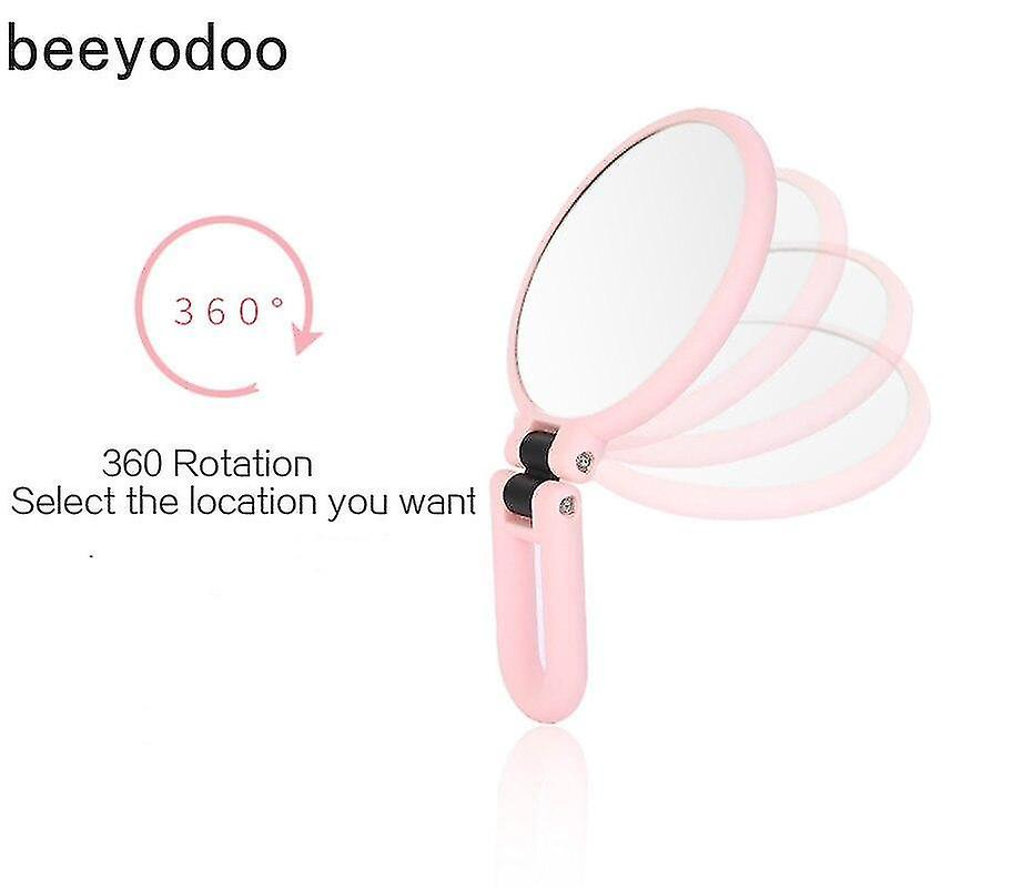 Foto 5 pulgar | Espejo De Maquillaje Huoguo  10 Aumentos  360°  Plegable  Rosa - Venta Internacional.