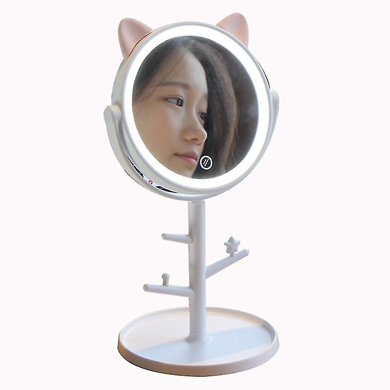 Foto 1 | Espejo Led De Maquillaje Huoguo Con Forma De Oreja De Gato Rosa Con Usb - Venta Internacional.
