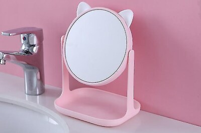 Foto 5 | Espejo De Maquillaje Huoguo Con Forma De Oreja De Gato Con Capacidad De Rotación De 360° Color Rosa - Venta Intern