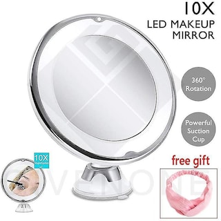Foto 2 | Espejo De Maquillaje Huoguo Flexible Con Aumento De 10 Aumentos Iluminado Por Led - Venta Internacional.