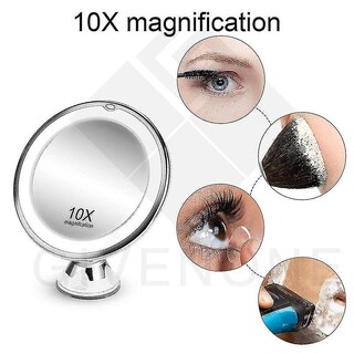 Foto 3 | Espejo De Maquillaje Huoguo Flexible Con Aumento De 10 Aumentos Iluminado Por Led - Venta Internacional.