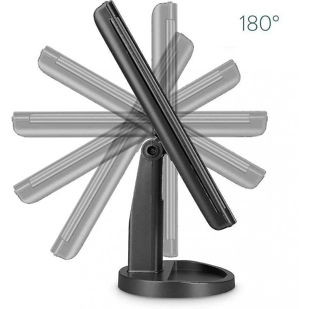 Foto 6 pulgar | Espejo Cosmético Huoguo Led Plegable Con Soporte Para Almacenamiento  Color Negro - Venta Internacional.
