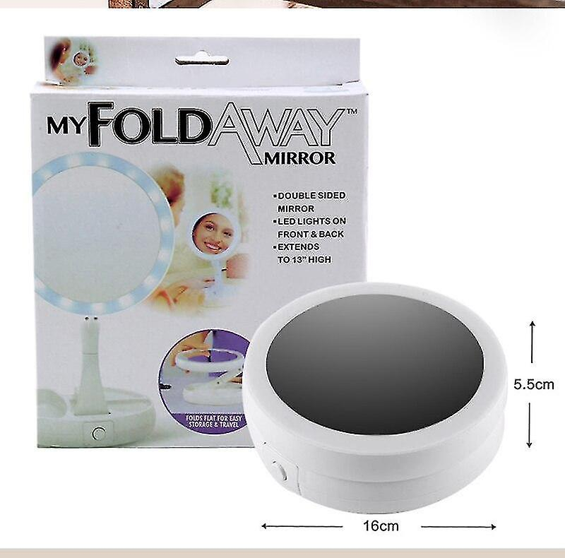 Foto 3 pulgar | Espejo De Maquillaje Huoguo Luz Led Plegable Ajustable Usb - Venta Internacional.