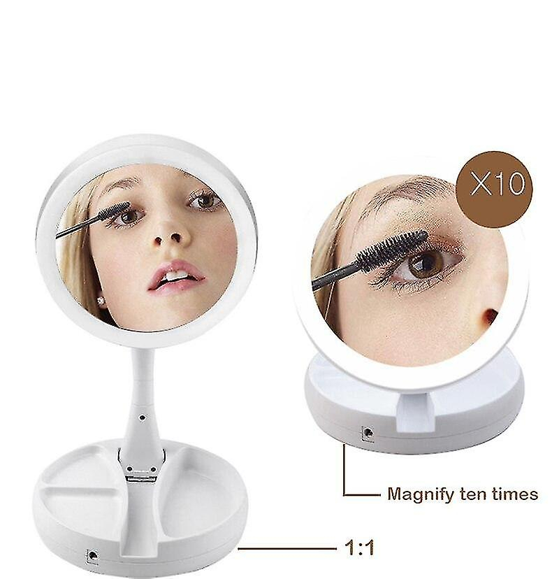 Foto 6 pulgar | Espejo De Maquillaje Huoguo Luz Led Plegable Ajustable Usb - Venta Internacional.