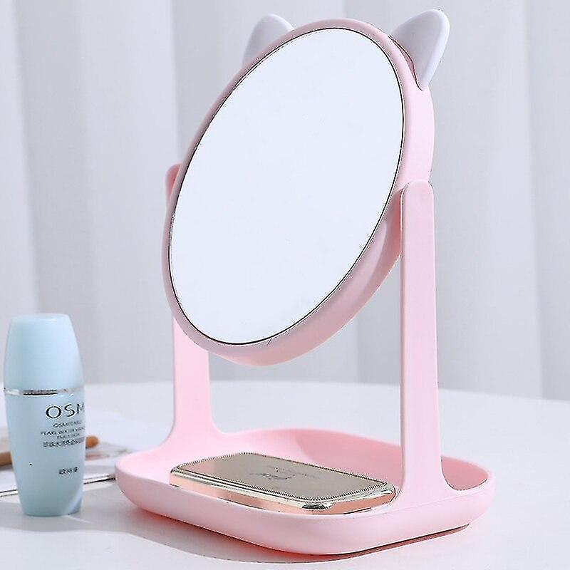 Foto 2 | Espejo De Maquillaje Huoguo Con Forma De Oreja De Gato Con Capacidad De Rotación De 360°  Color Rosa - Venta Intern