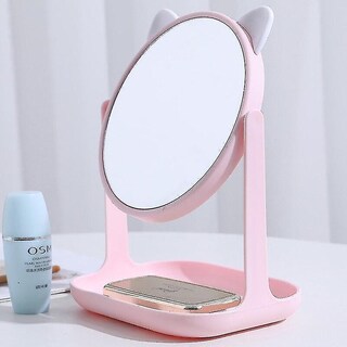 Foto 2 | Espejo De Maquillaje Huoguo Con Forma De Oreja De Gato Con Capacidad De Rotación De 360° Color Rosa - Venta Intern
