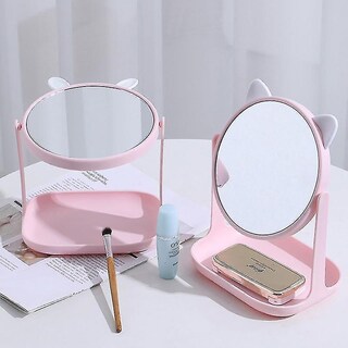 Foto 4 | Espejo De Maquillaje Huoguo Con Forma De Oreja De Gato Con Capacidad De Rotación De 360° Color Rosa - Venta Intern