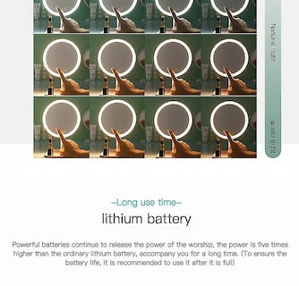 Foto 4 | Espejo De Maquillaje Para Rostro Con Luz Led De 18 Cm De Diámetro - Venta Internacional.