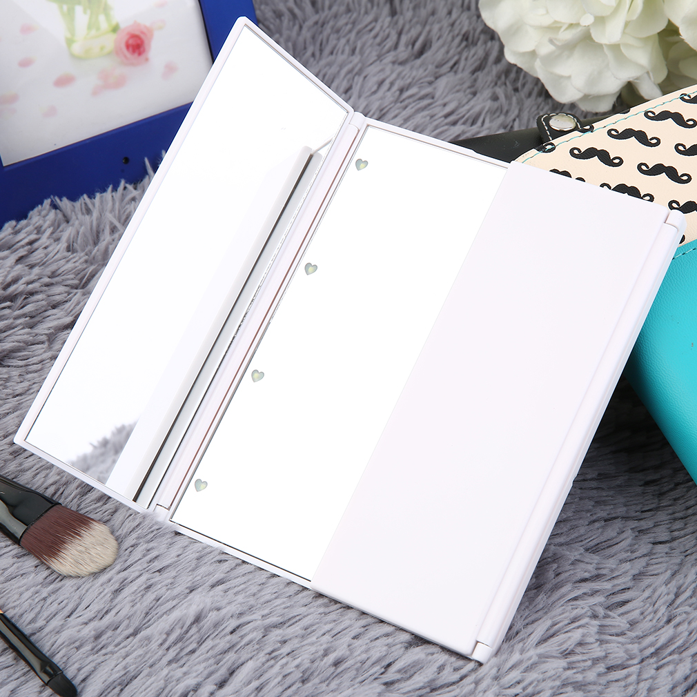 Foto 3 | Espejo Led Plegable Triple Con Luces Brillantes - Blanco - Venta Internacional.