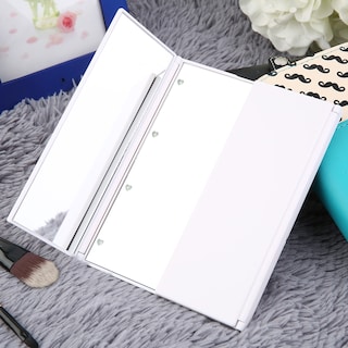 Foto 3 | Espejo Led Plegable Triple Con Luces Brillantes - Blanco - Venta Internacional.