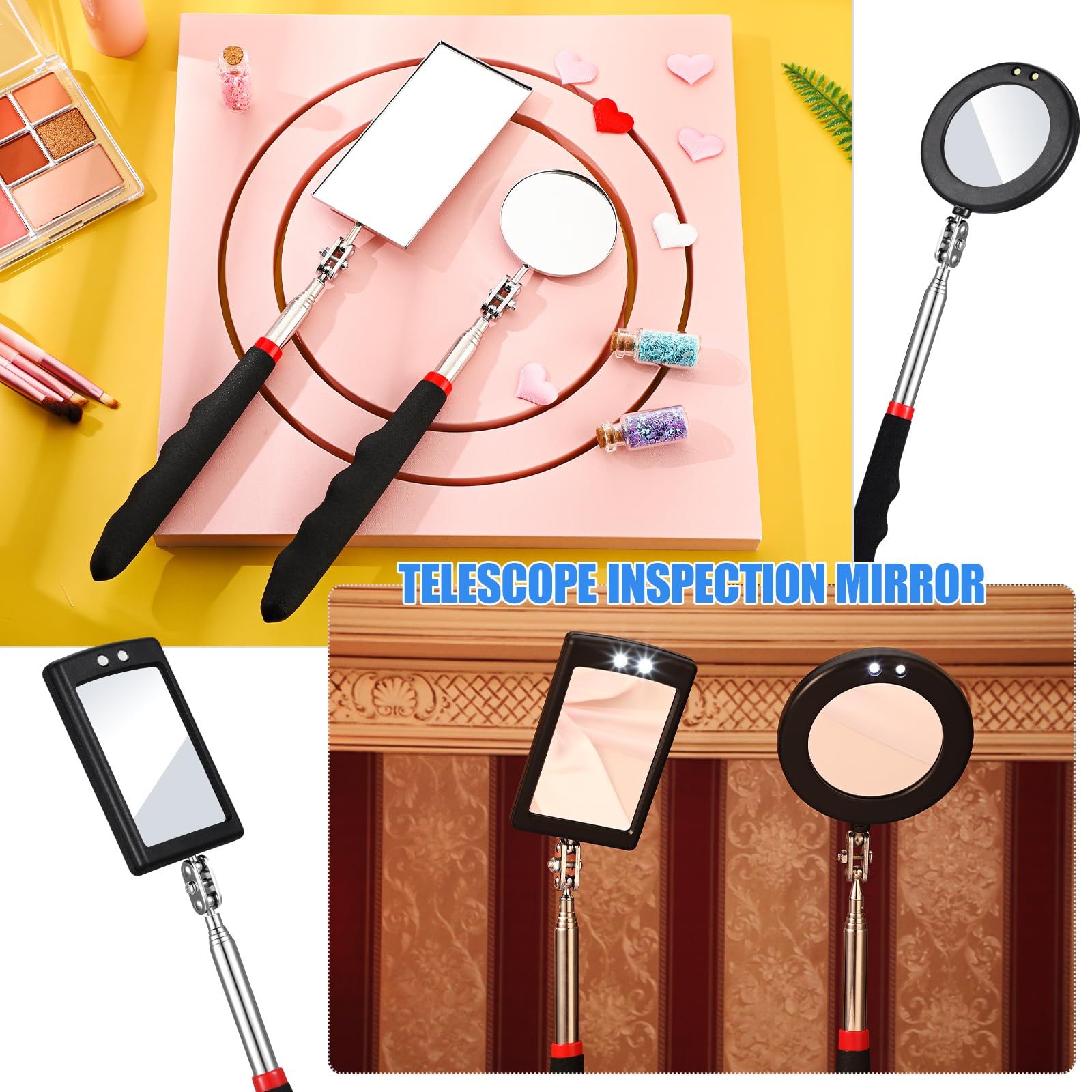 Foto 6 pulgar | Espejo De Inspección Telescópico Con Luz Led  4 Piezas Bbto - Venta Internacional.