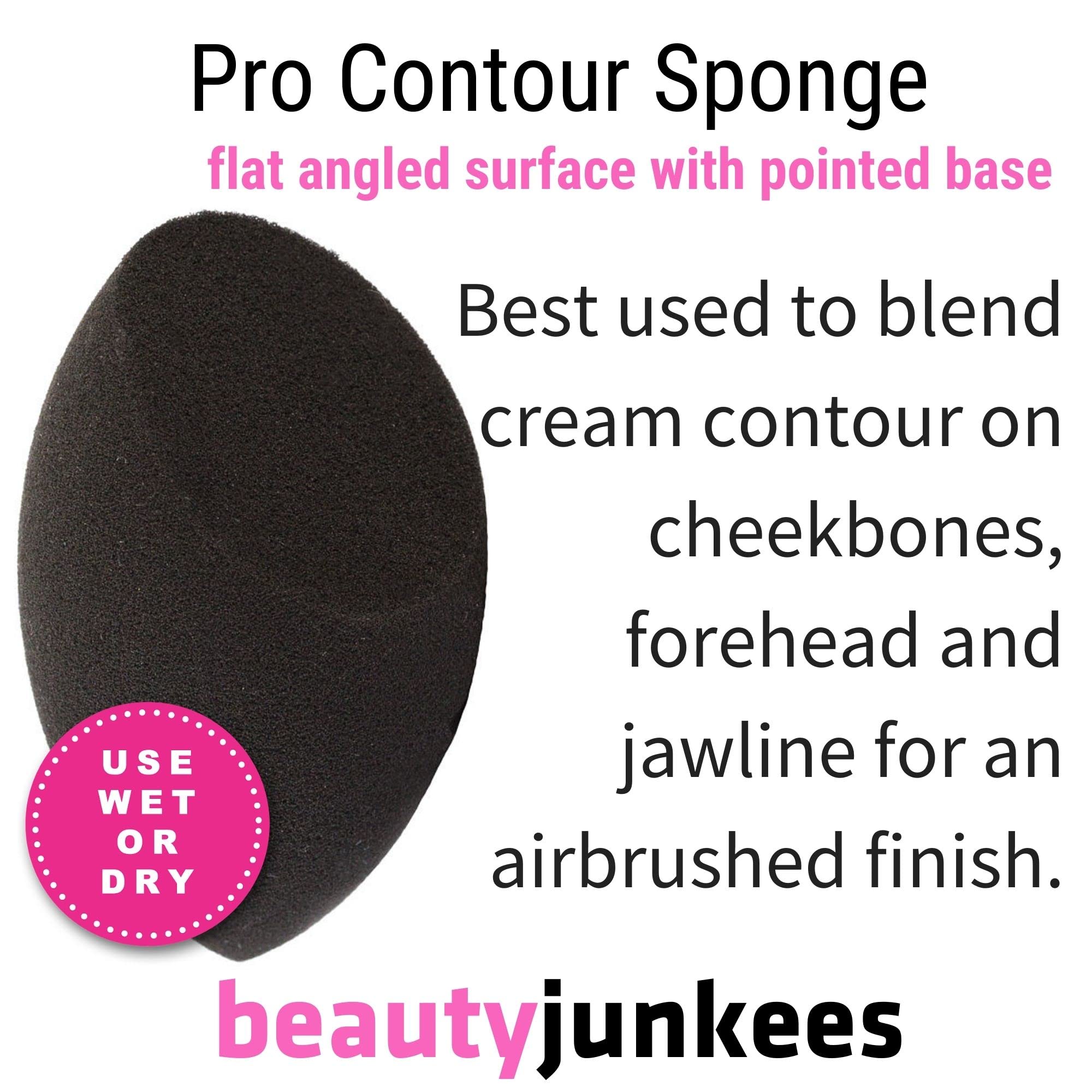 Foto 4 pulgar | Esponja de Maquillaje Blender Beauty Junkees Black Contour Sin Látex - Venta Internacional