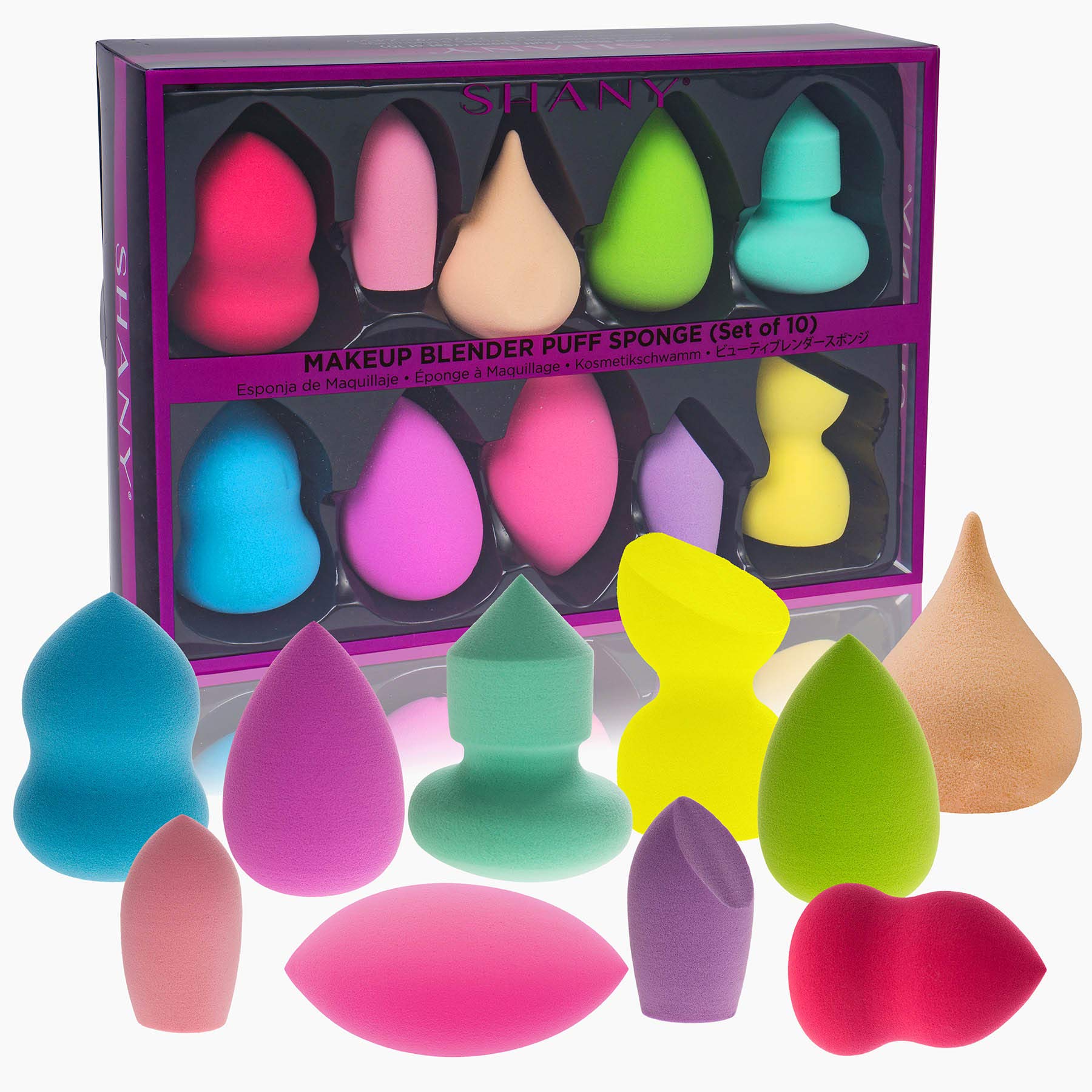 Foto 2 pulgar | Set de 10 Esponjas Batidoras de Maquillaje SHANY Veganas y Sin Látex - Venta Internacional