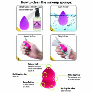 Foto 6 | Set de 10 Esponjas Batidoras de Maquillaje SHANY Veganas y Sin Látex - Venta Internacional