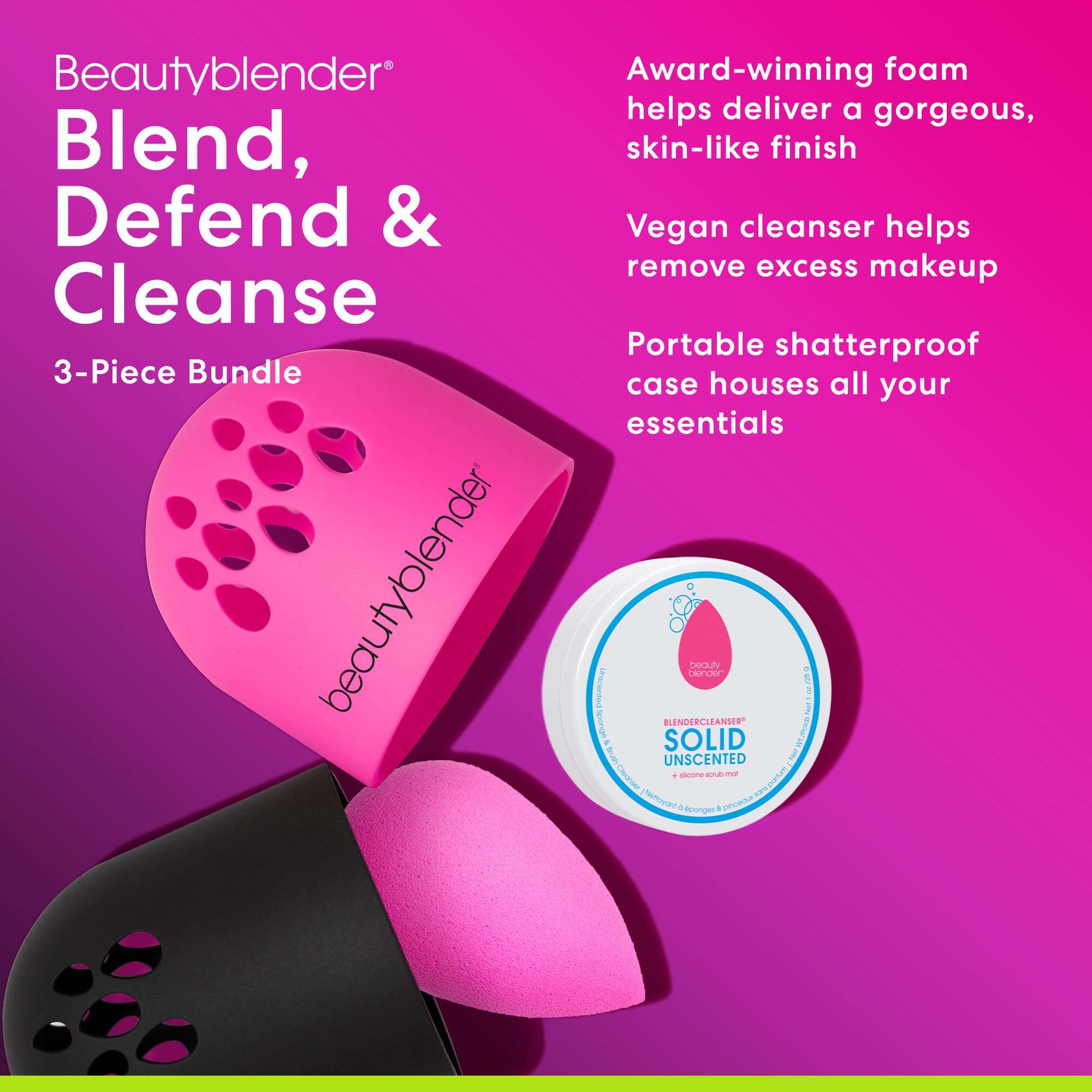 Foto 2 | Esponja De Maquillaje Beautyblender  Original Pink Con Funda Y Limpiador - Venta Internacional.