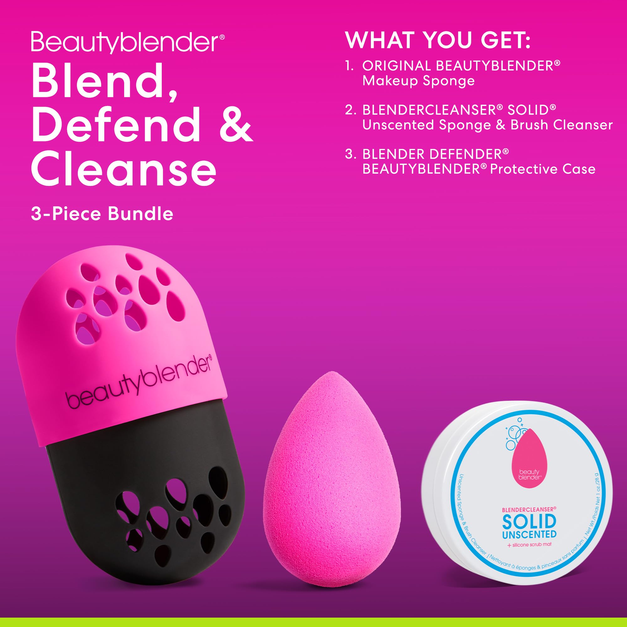 Foto 3 | Esponja De Maquillaje Beautyblender  Original Pink Con Funda Y Limpiador - Venta Internacional.