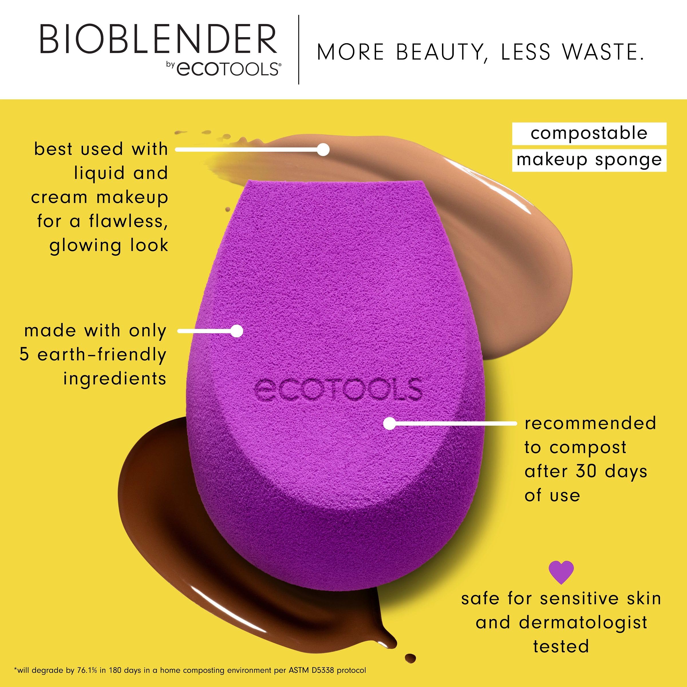 Foto 6 pulgar | Esponja De Maquillaje Ecotools Bioblender Compostable Purple X2 - Venta Internacional.