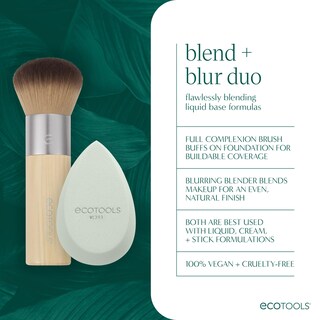 Foto 3 | Dúo De Brochas Y Esponjas De Maquillaje Ecotools Blend + Blur, 2 Unidades - Venta Internacional.