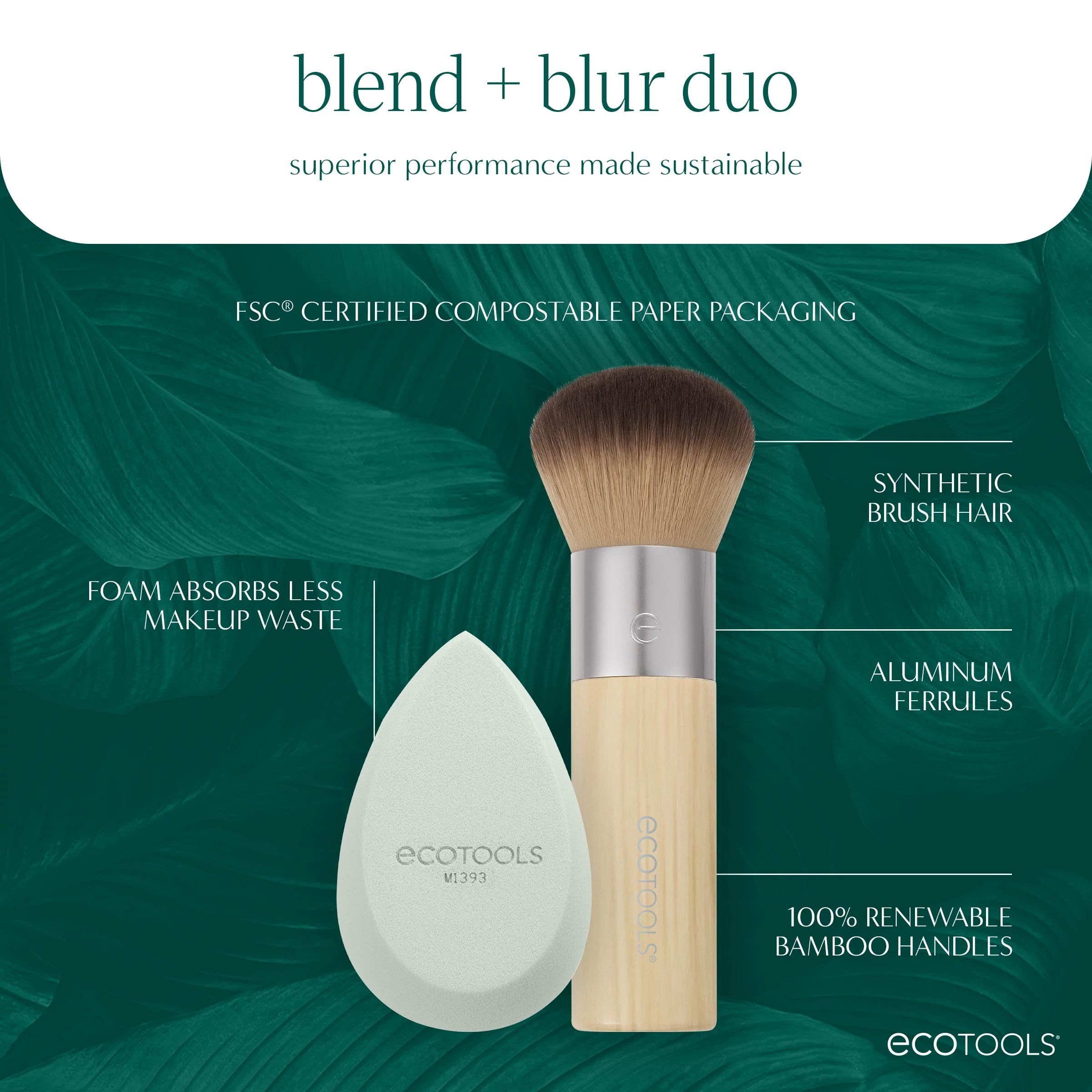 Foto 6 pulgar | Dúo De Brochas Y Esponjas De Maquillaje Ecotools Blend + Blur, 2 Unidades - Venta Internacional.