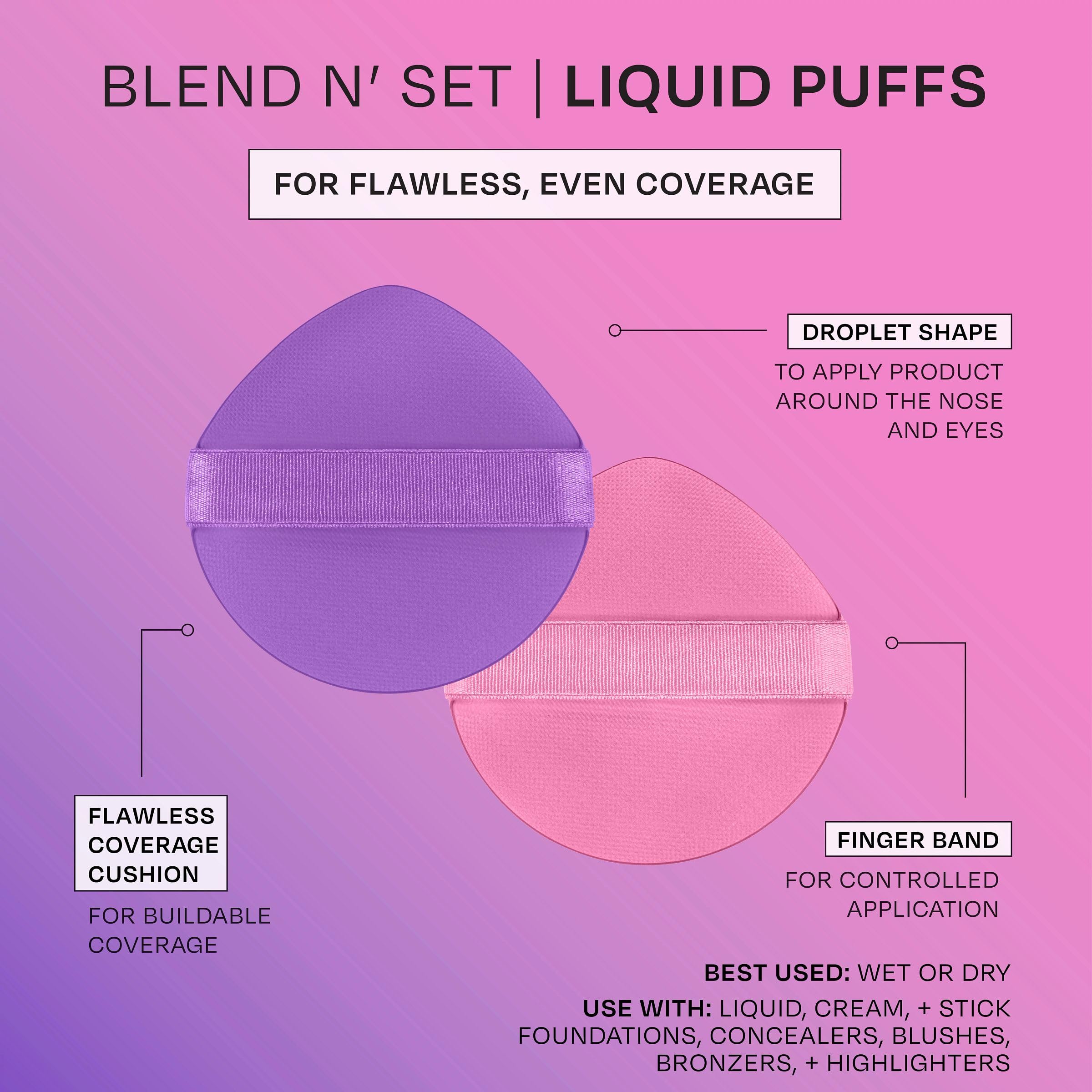 Foto 5 pulgar | Set De Esponjas De Maquillaje Freeman Blend N' Set Liquid Puff, 8 Unidades - Venta Internacional.