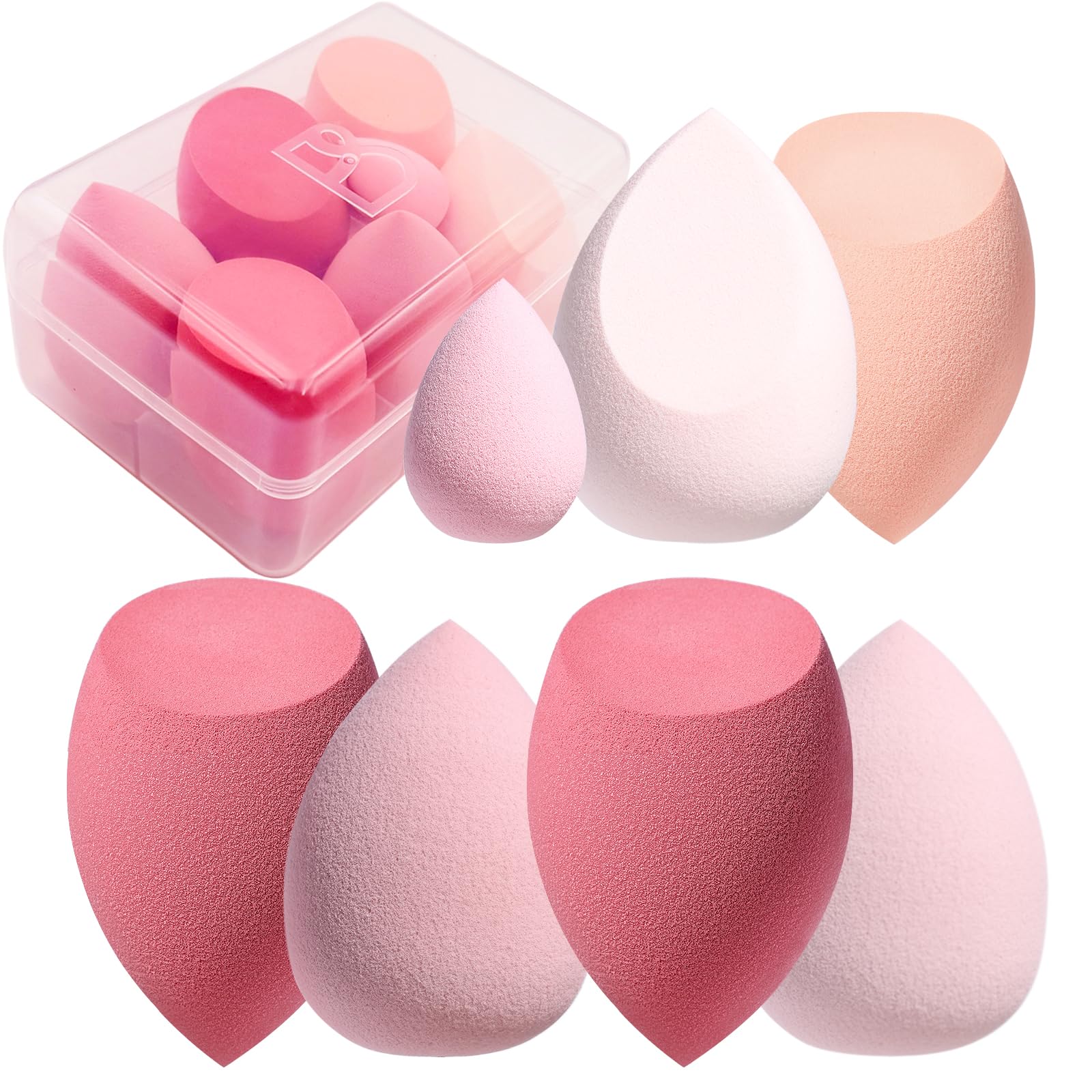 Set De Esponjas De Maquillaje Bs-mall Blender Sponges, 7 Unidades+1 Mini - Venta Internacional.
